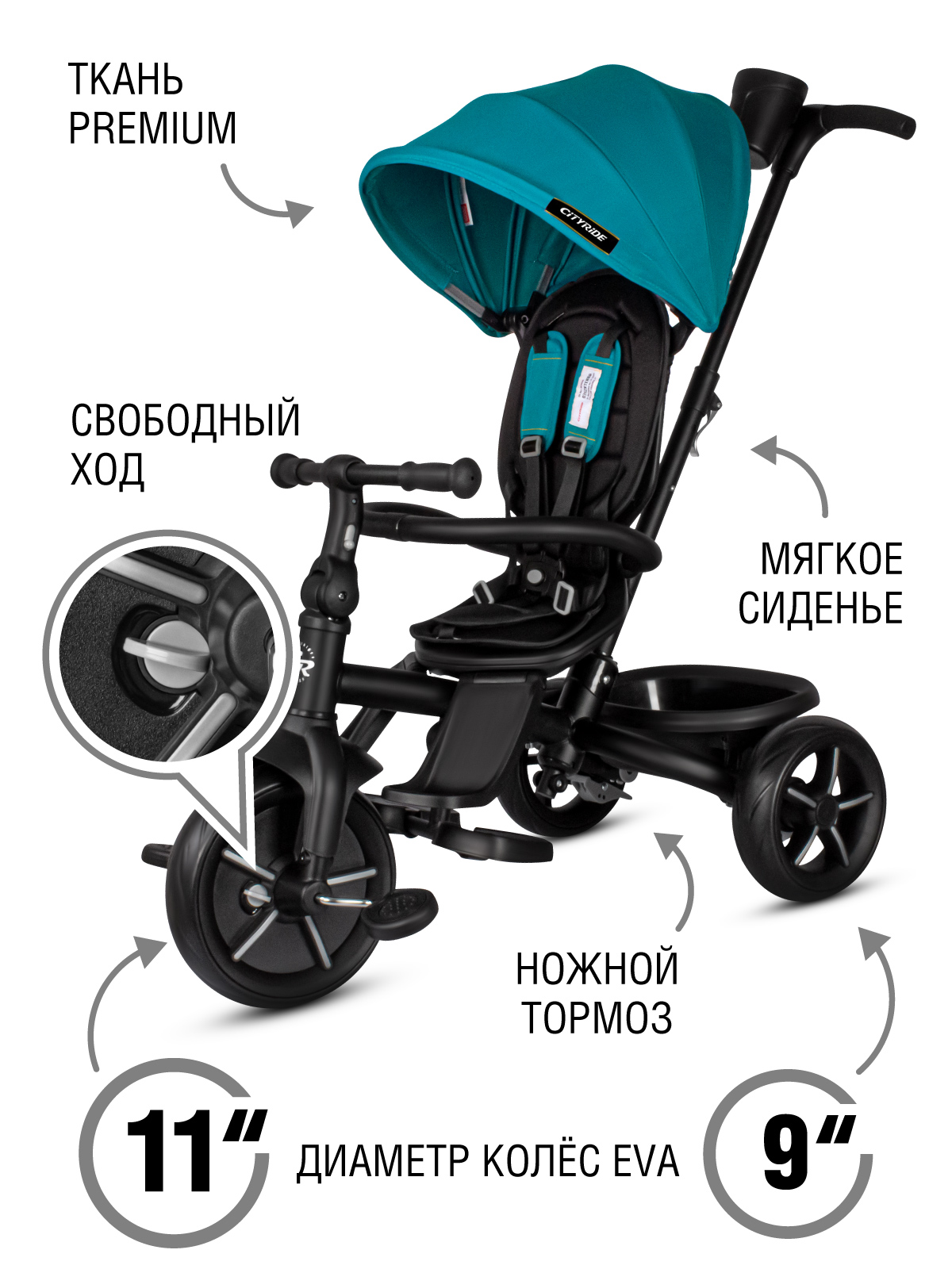 Трехколесный велосипед CITYRIDE - фото 4
