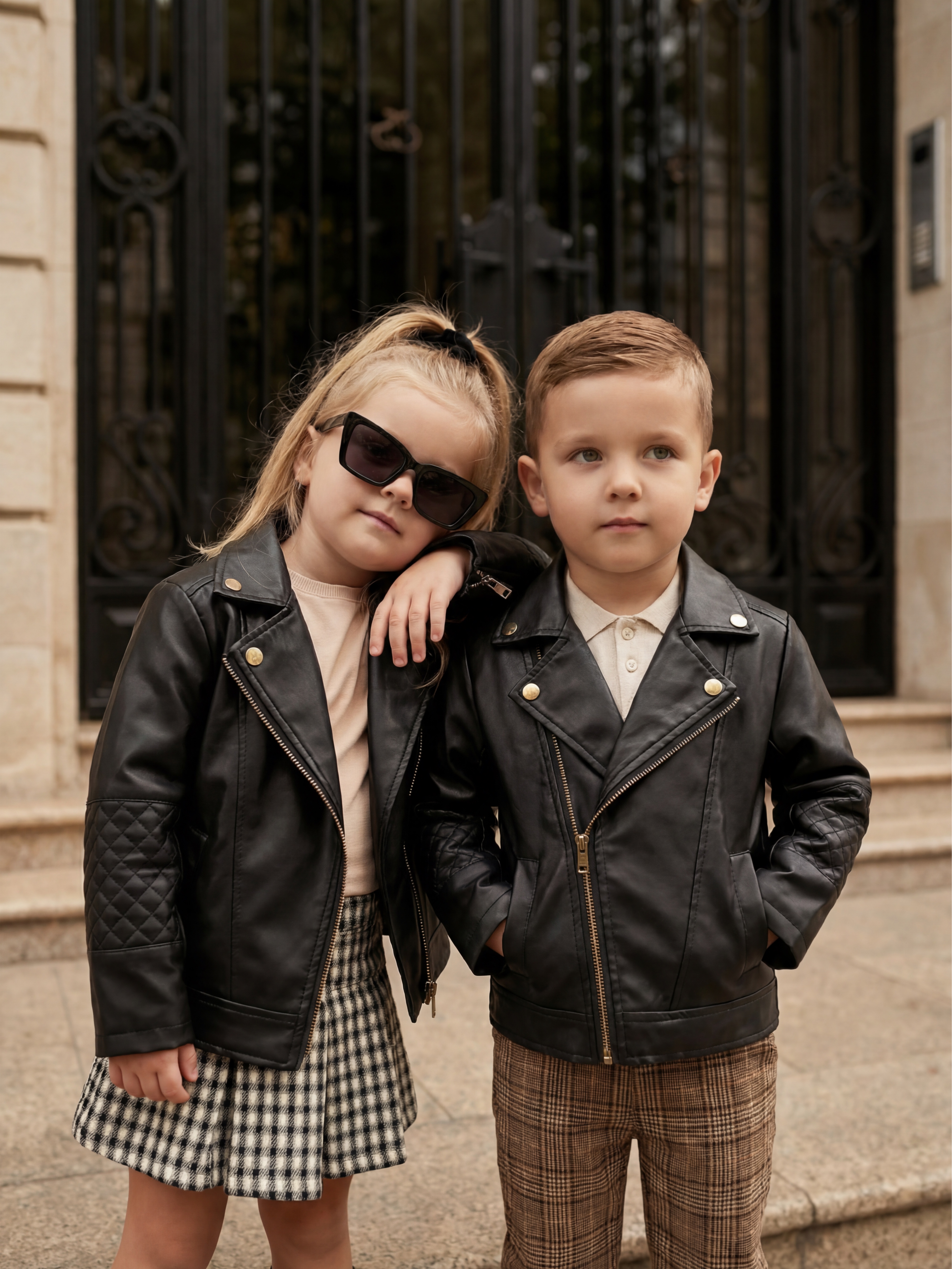 Куртка кожаная Artcher kids Jacket0002black - фото 2