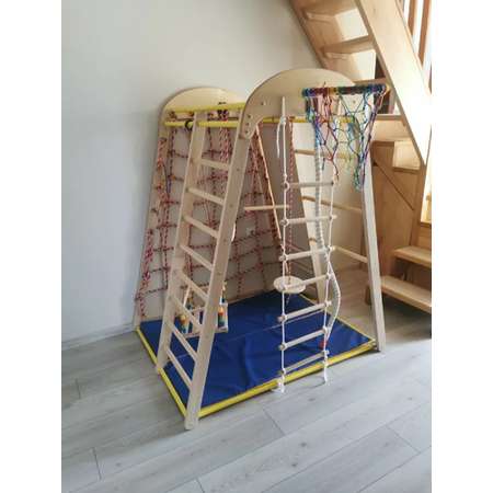 Детский спортивный комплекс Perfetto Sport Весёлый Малыш Wood горка мягкий бортик