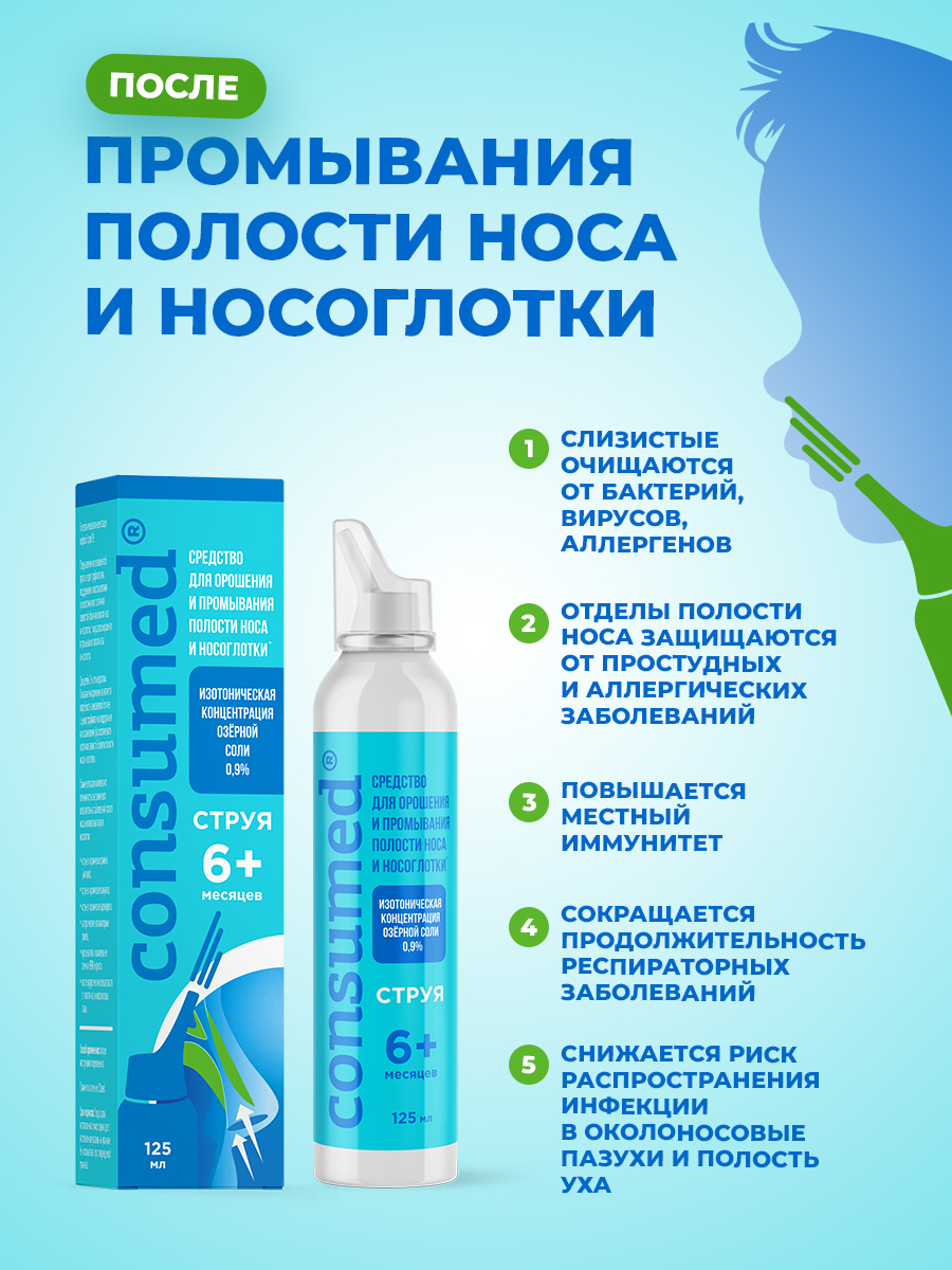 Спрей для промывания Consumed носа струя 125 мл - фото 3