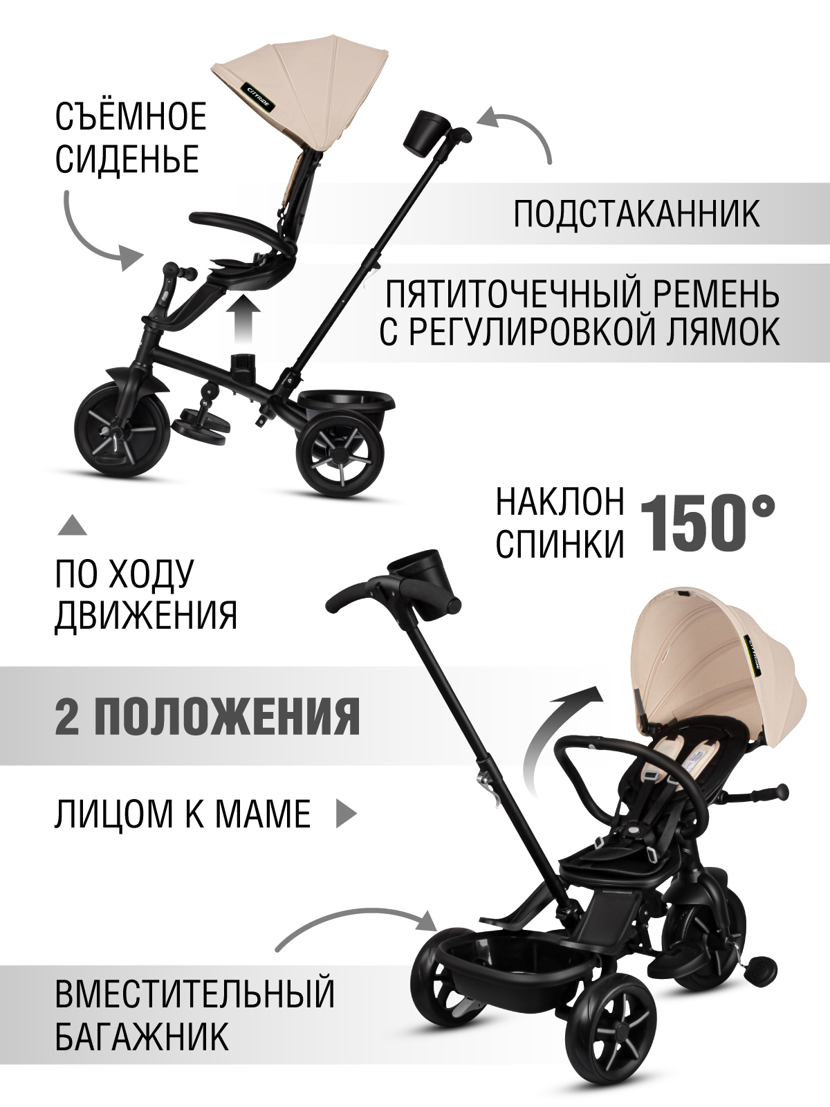 Трехколесный велосипед CITYRIDE - фото 3