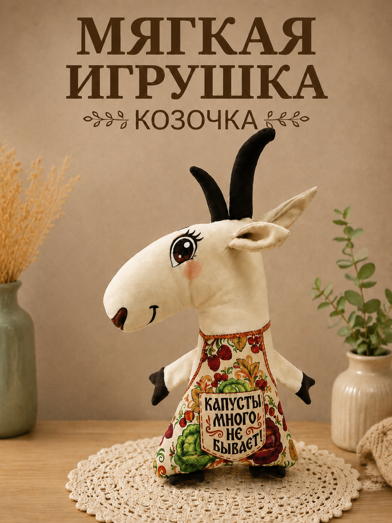 Мягкая игрушка Штучки к которым тянутся ручки коза - фото 1
