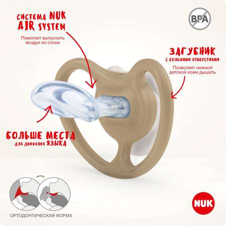 Пустышка Nuk силикон ортодонтическая от 0 мес. 1 шт.