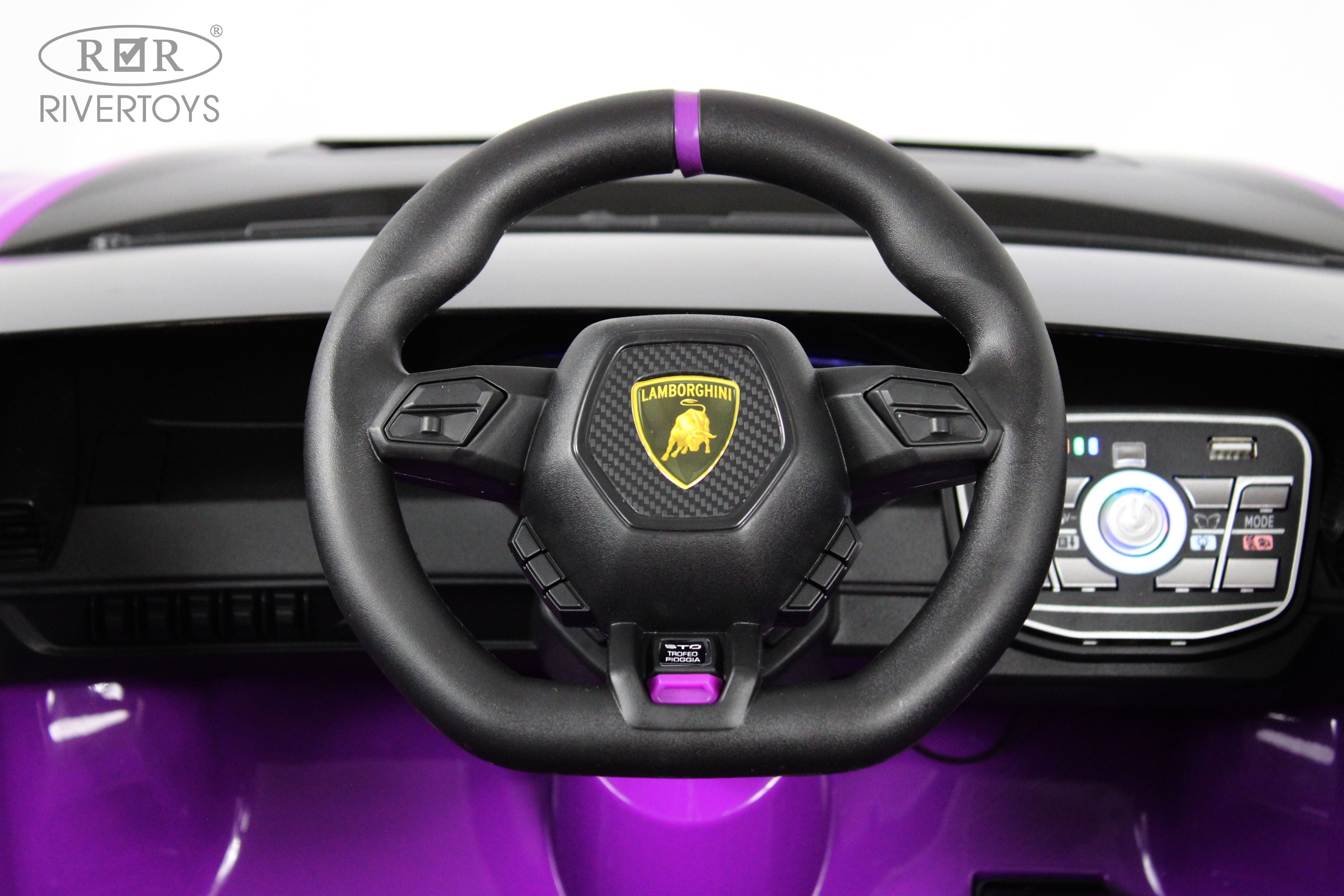 Электромобиль RIVERTOYS Lamborghini E888EE-YELLOW-PURPLE С пультом ДУ - фото 21