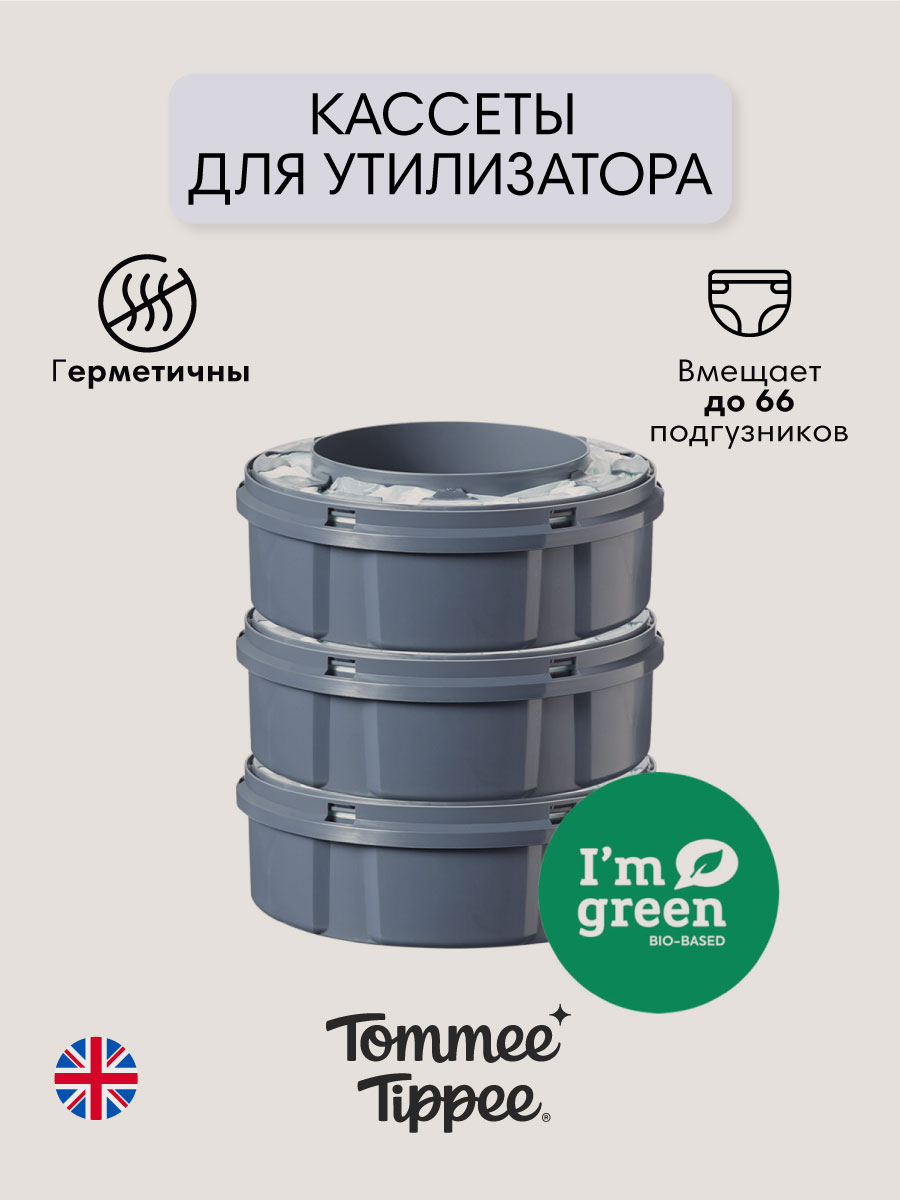 Кассеты для утилизатора Tommee tippee накопителя 3 шт для подгузников Twist Click - фото 1