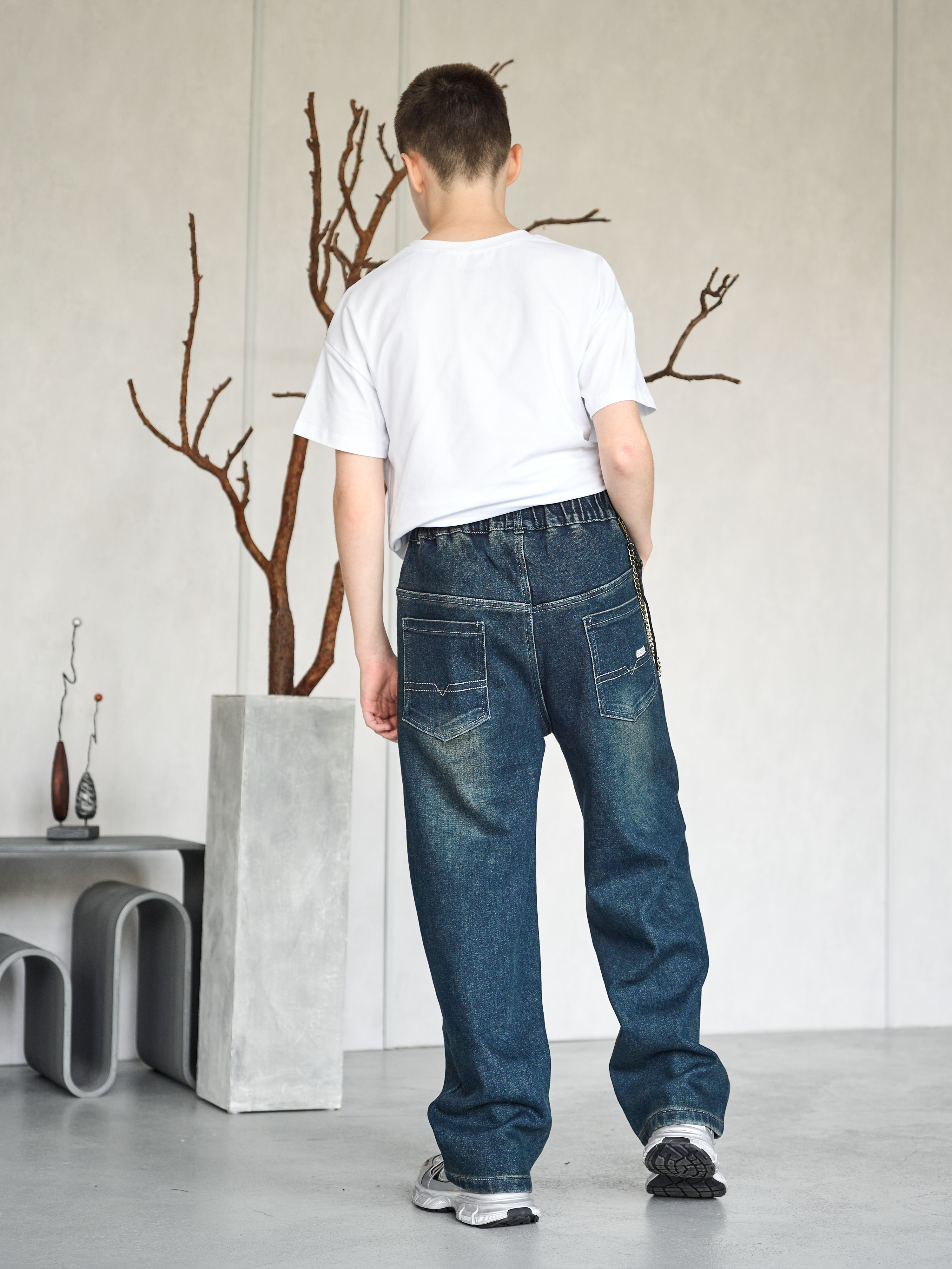 Джинсы-багги СИНИЙ МИР WMF79795-H63 - фото 8