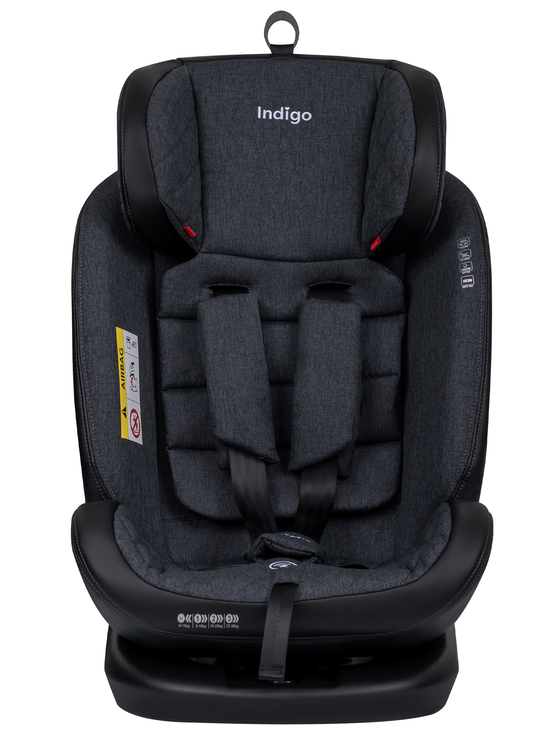 Автокресло Indigo Aero, темно-серый лен Isofix 0+/1/2/3 (0-36 кг) - фото 10
