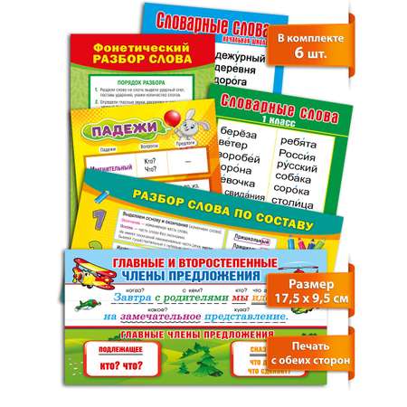 Карточки Мир поздравлений Русский язык Начальная школа