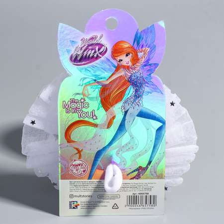 Бант для волос WINX белый со звездами 14 сантиметров Winx