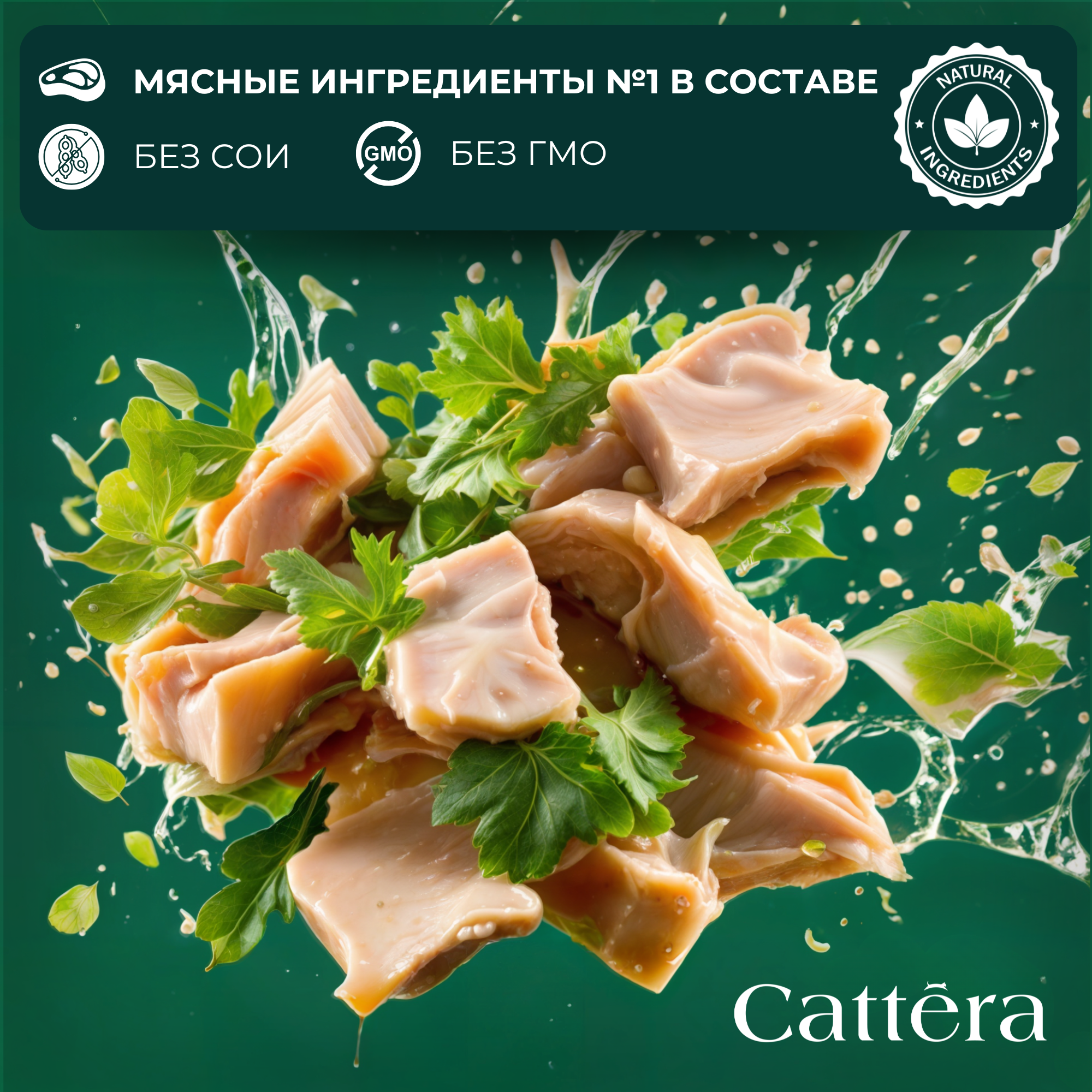 Корм сухой для кошек Cattera полнорационный для котят с 1 месяца, беременных и кормящих кошек с курицей 0,3 - фото 2
