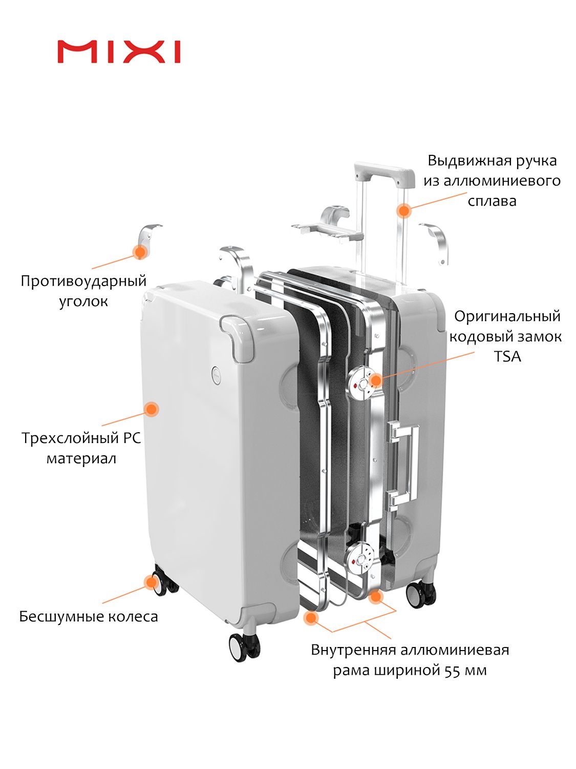 Чемодан MIXI M-9281 - фото 4
