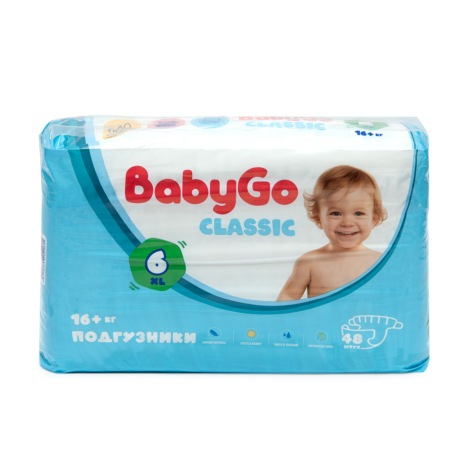 Подгузники BabyGo Classic 6 (16+ кг) 48 шт. - фото 8