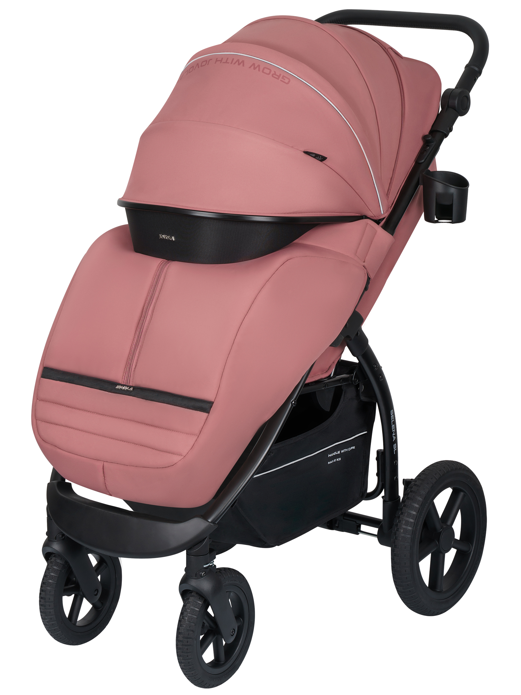 Коляска прогулочная JOVOLA Selena SL, всесезонная розовый - фото 16