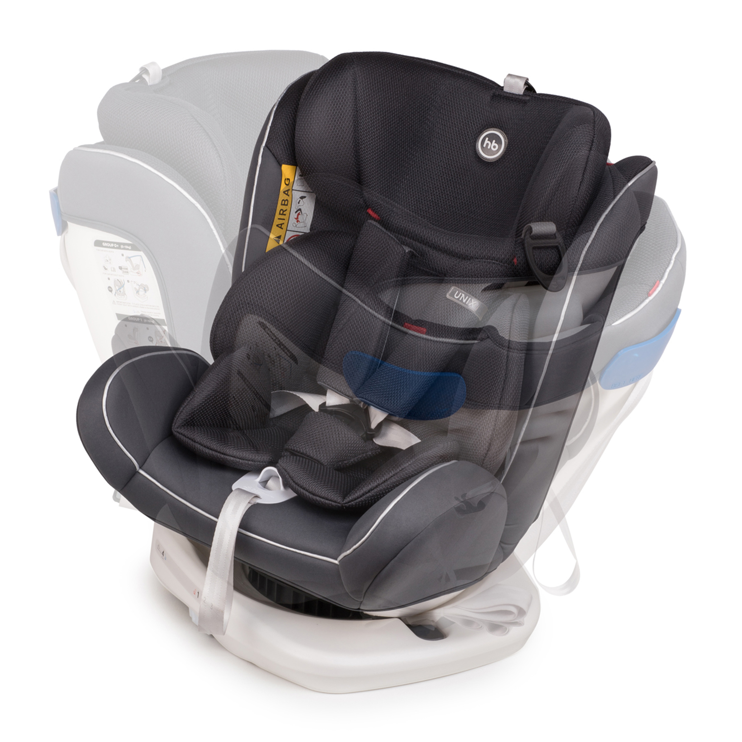 Автокресло Happy Baby Isofix 0+/1/2/3 (0-36 кг) серый - фото 13