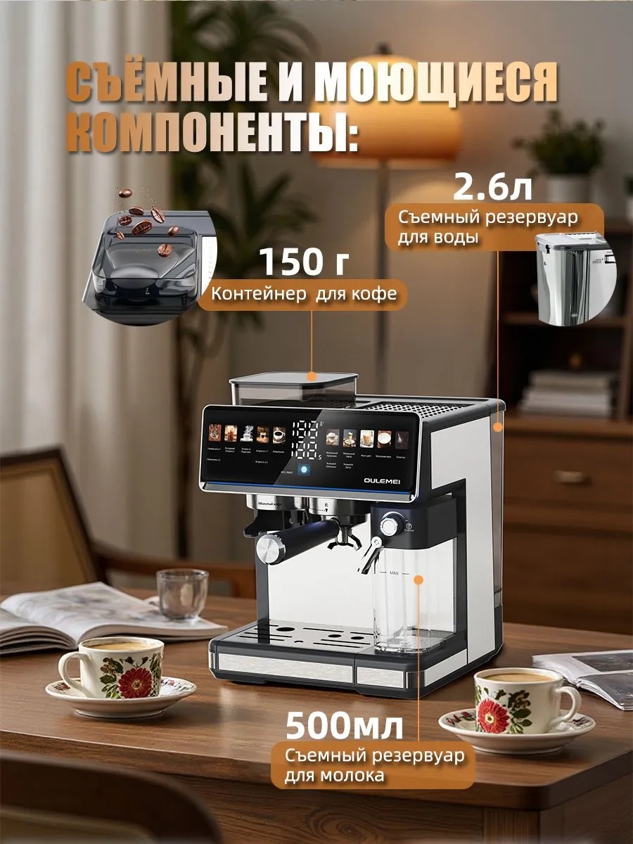 Автоматическая кофемашина 2,6 л 20 Бар Oulemei OLM-KFA035 - фото 5