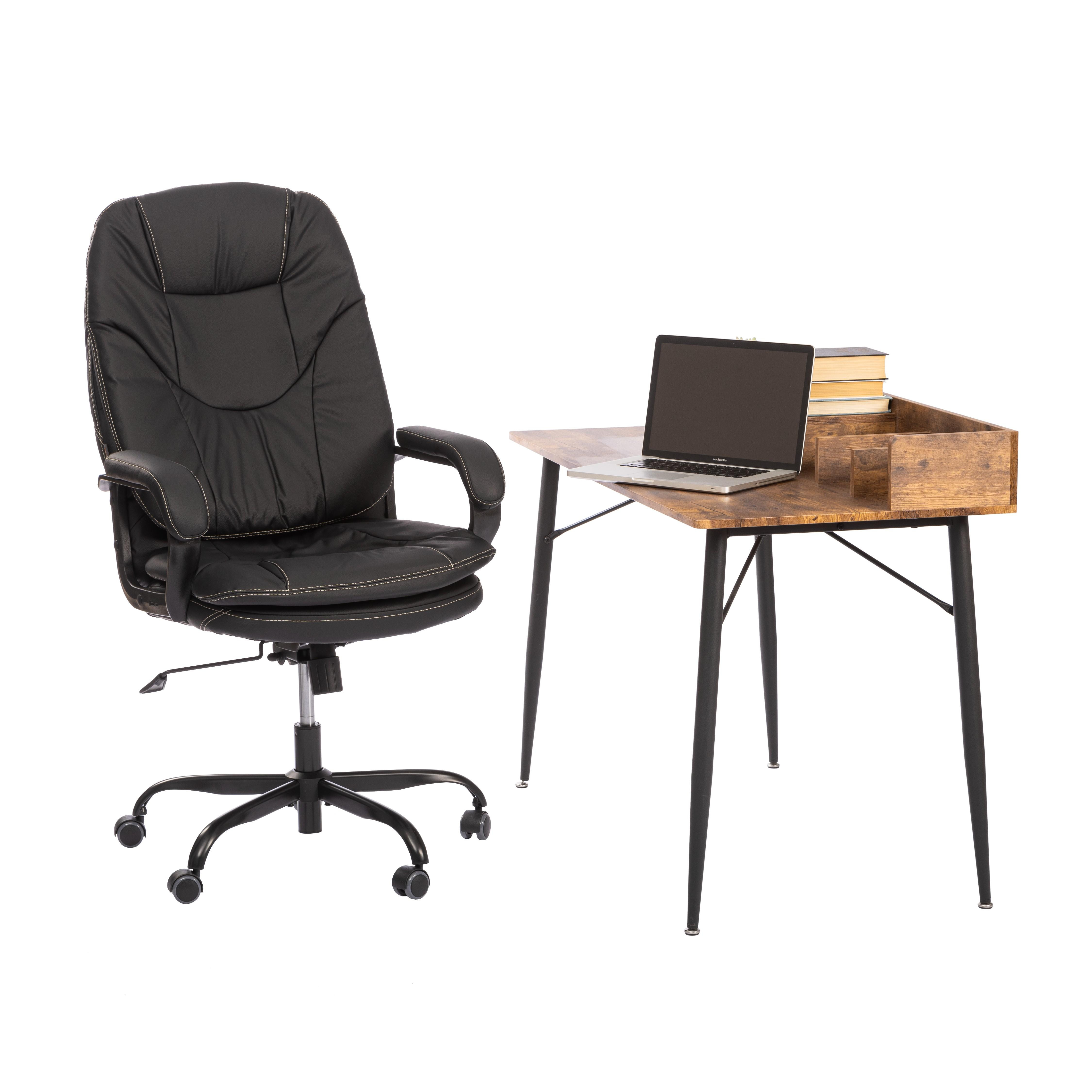 Компьютерное кресло TETCHAIR Комфорт Люкс кож/зам черный - фото 2