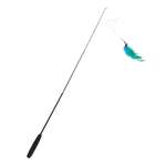 Игрушка для кошек Barbaks Дразнилка с перьями на пластиковой удочке 43см