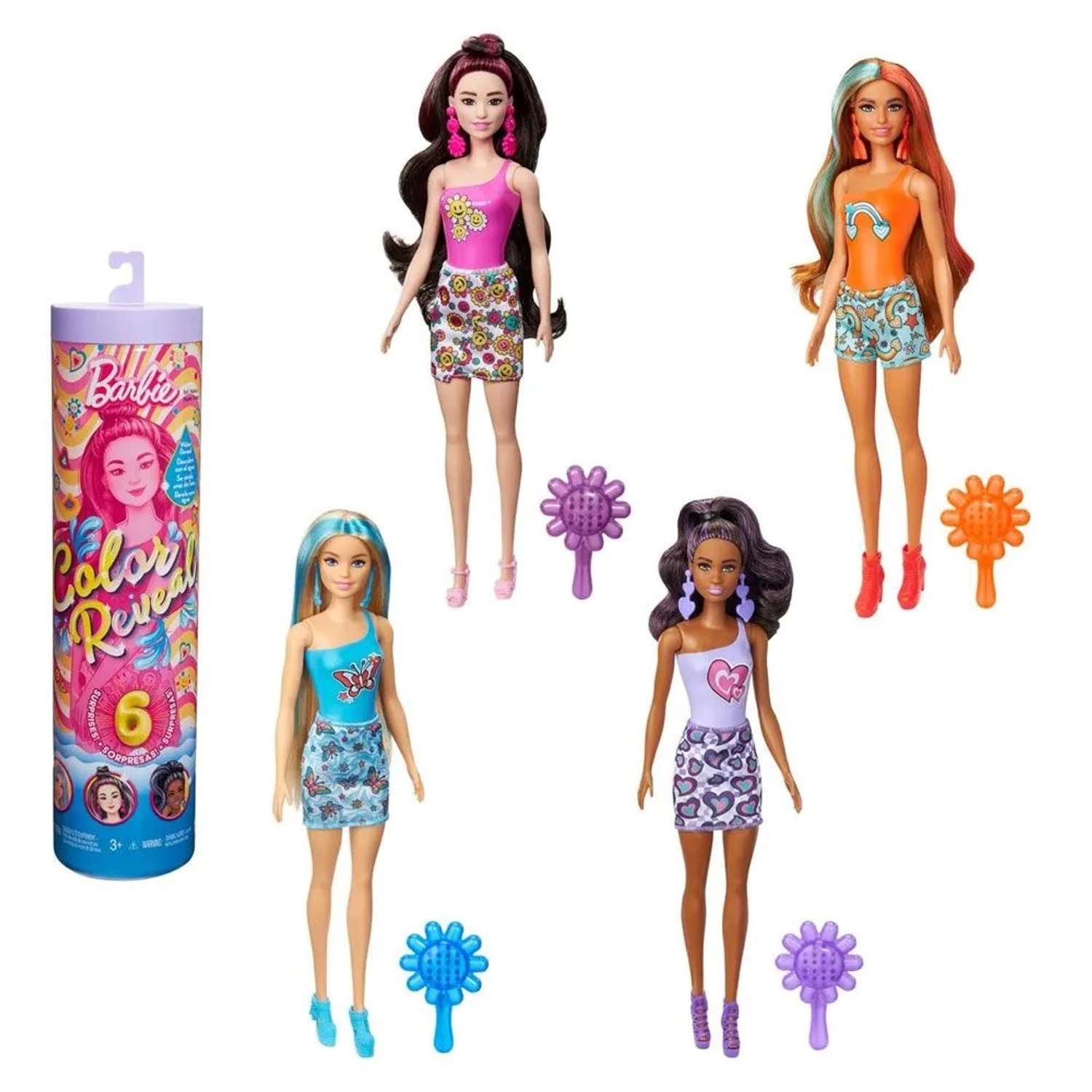 Кукла модельная Barbie Color Reveal Rainbow HRK06 - фото 1