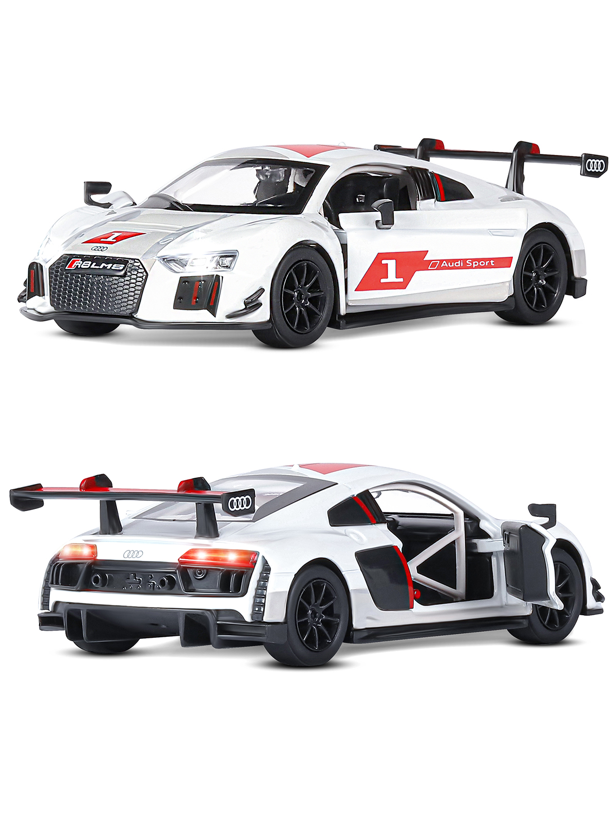 Автомобиль АВТОпанорама Audi R8 LMS 1:32 JB1251305 - фото 8