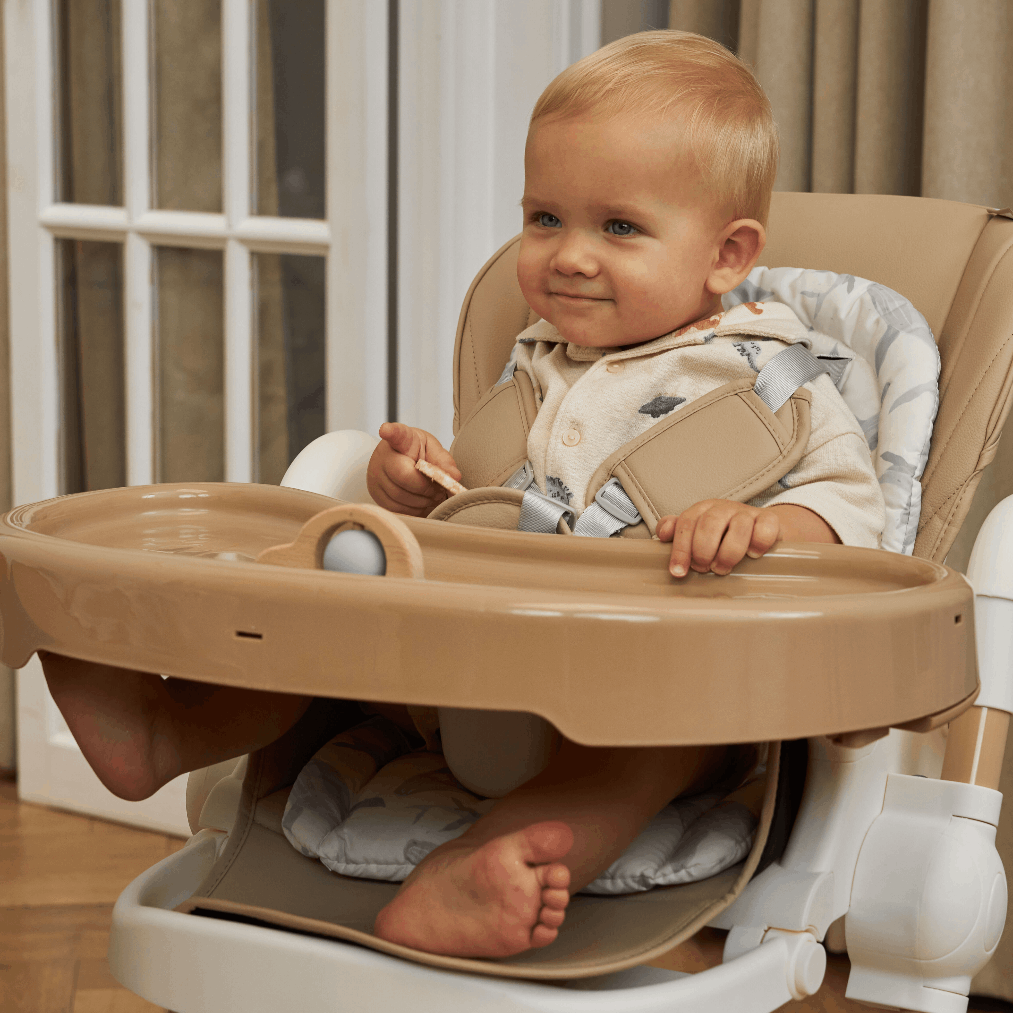 Стульчик для кормления UNIX Kids Ocean бежевый - фото 20