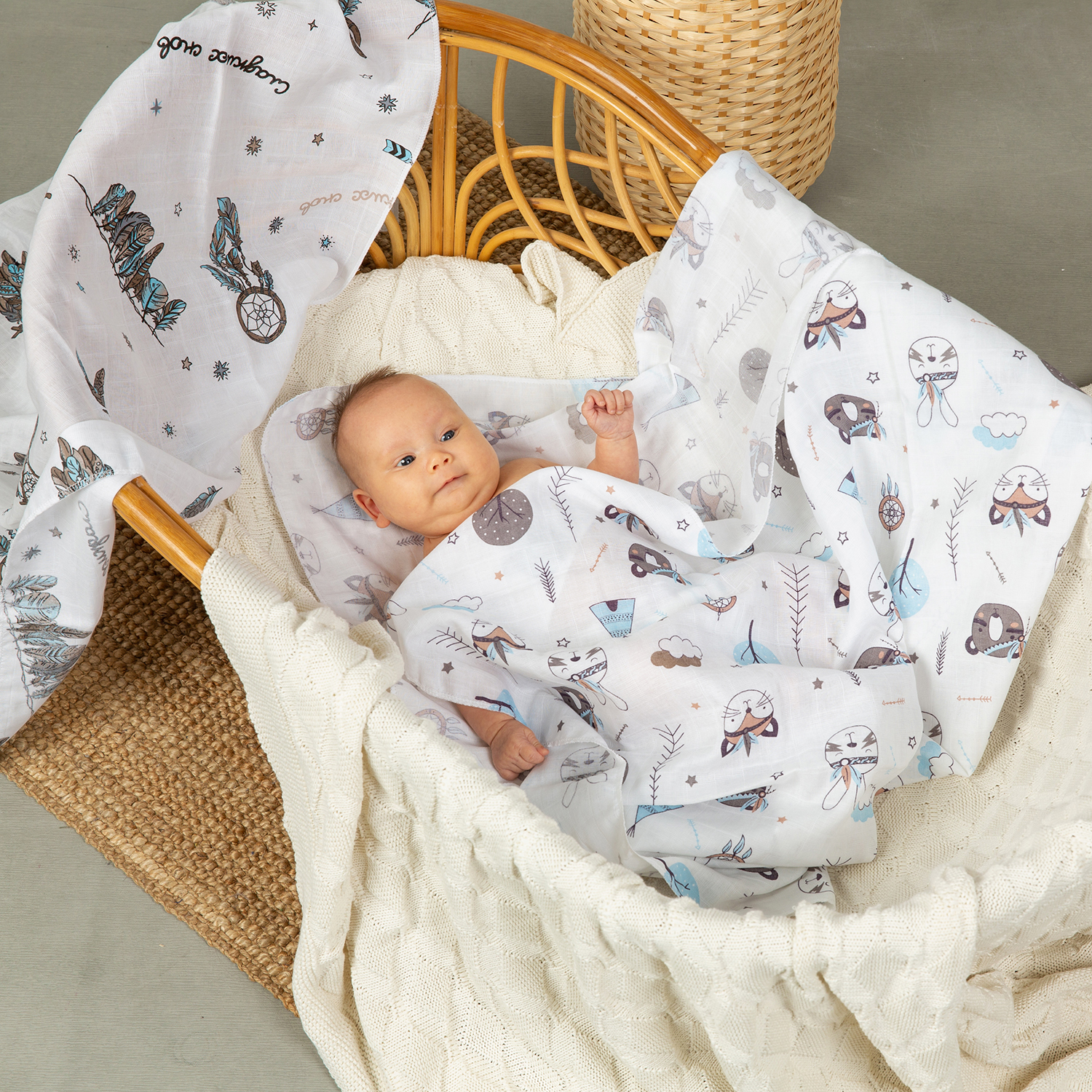 Пелёнка inlovery муслин 130x90 см 2 шт. - фото 19