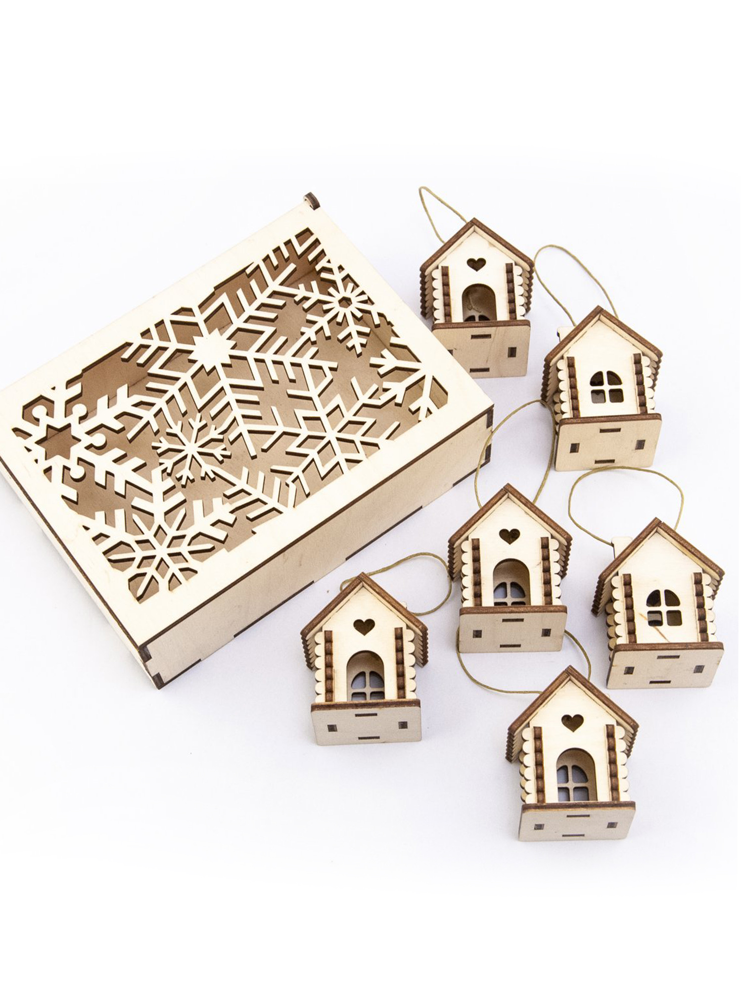 Набор елочных украшений Символик Домики. 6 штук - фото 4