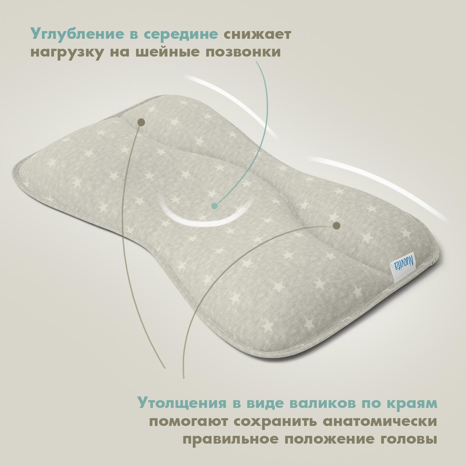 Подушка анатомическая Nuovita 26 x 42 см 1 шт. - фото 4