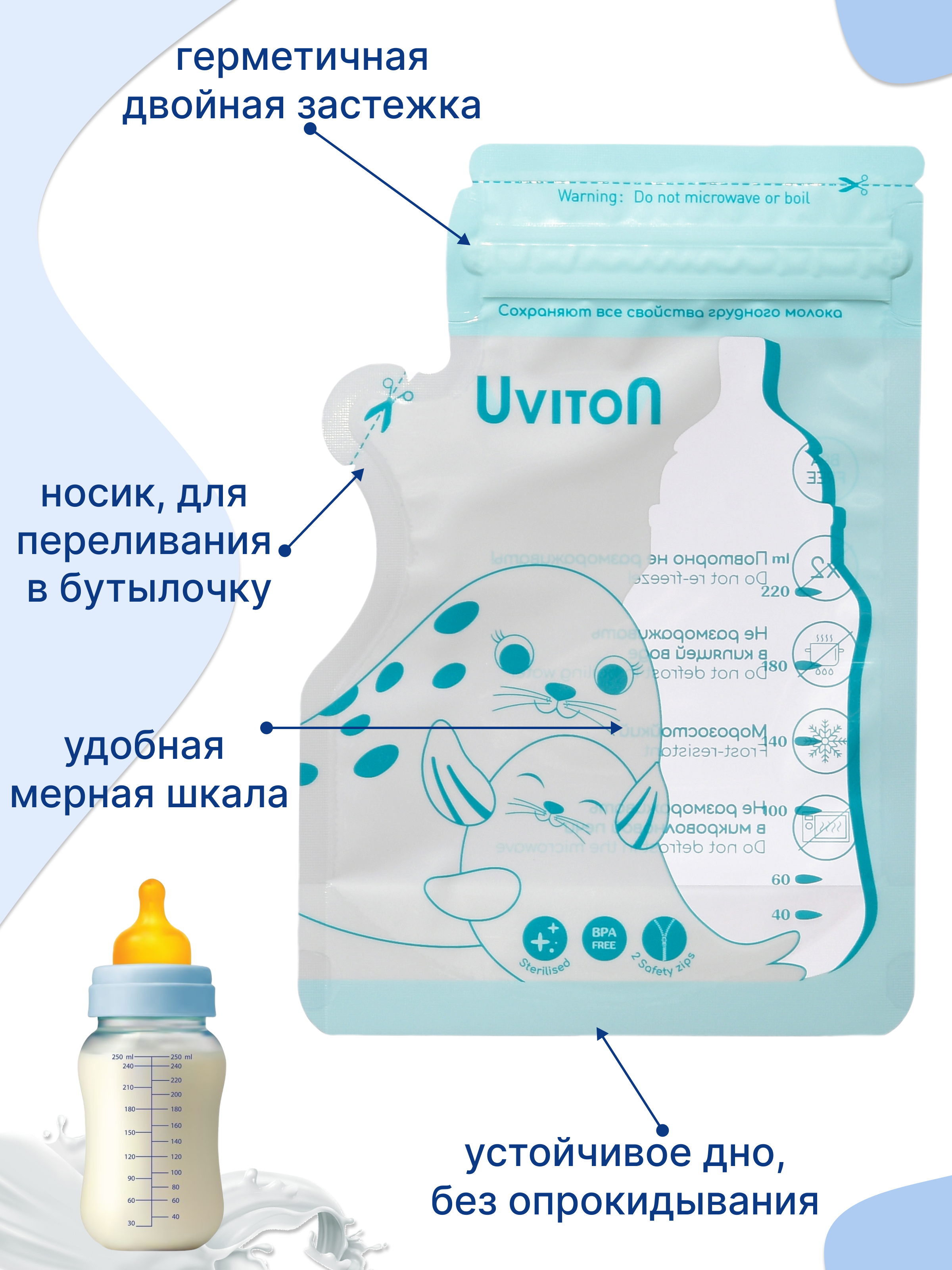 Пакеты для грудного молока Uviton 30 шт. - фото 2