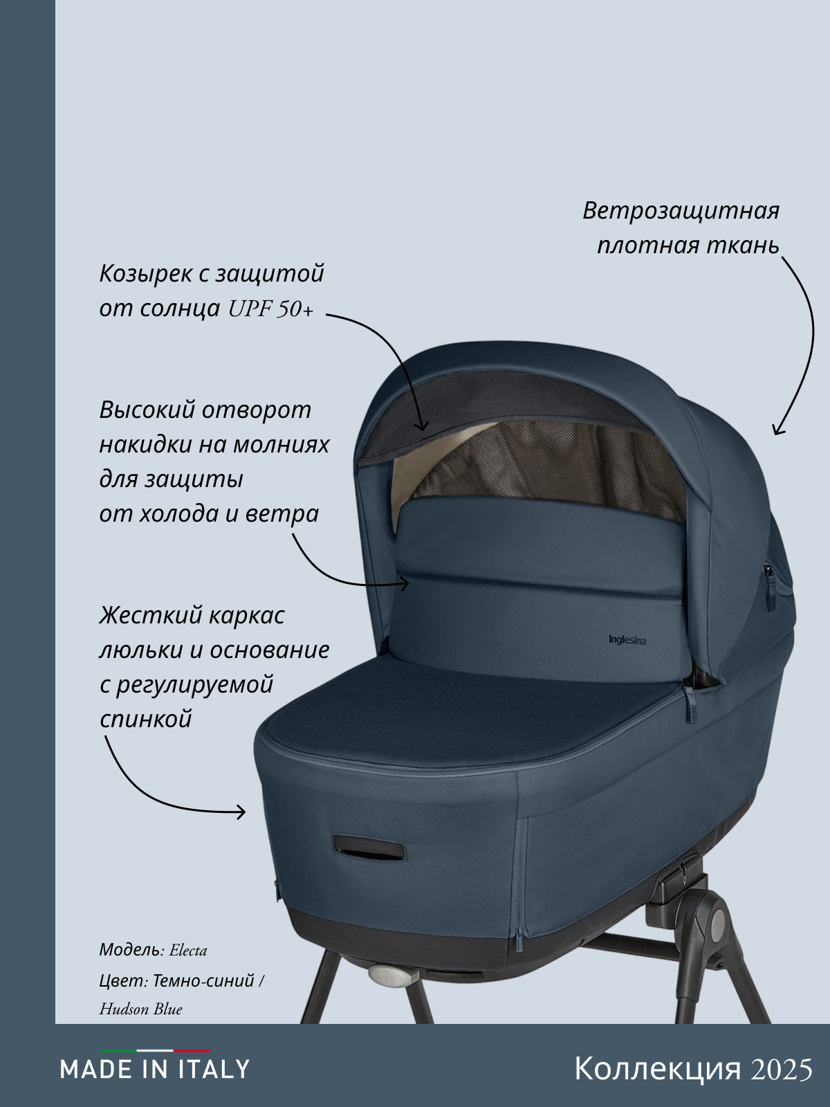 Коляска 3в1 Inglesina синий - фото 10