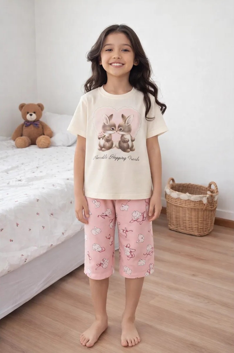 Изображение товара Mark Formelle(pижама для девочек) молочно бежевый джемпер+bриджи зайчики весна лето 2026