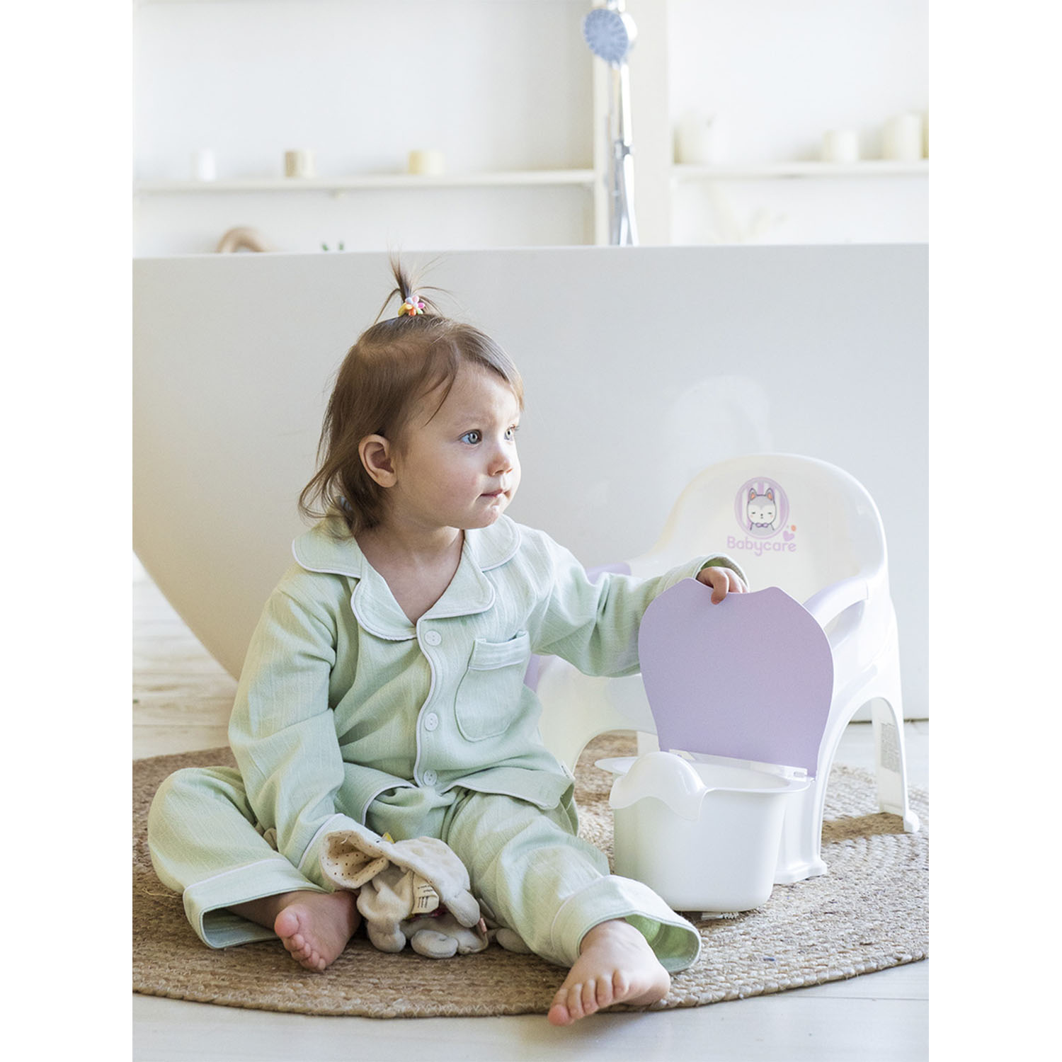 Горшок детский BabyCare Fluffy розовый-мятный - фото 10