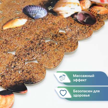 Коврик на дно ванны VILINA противоскользящий на присосках 36х69см