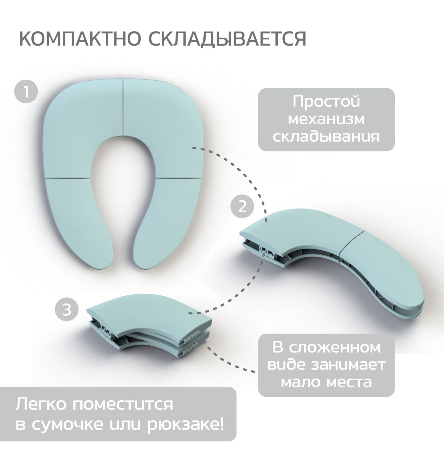 Накладка на унитаз BabyGo Smart seat голубой - фото 5