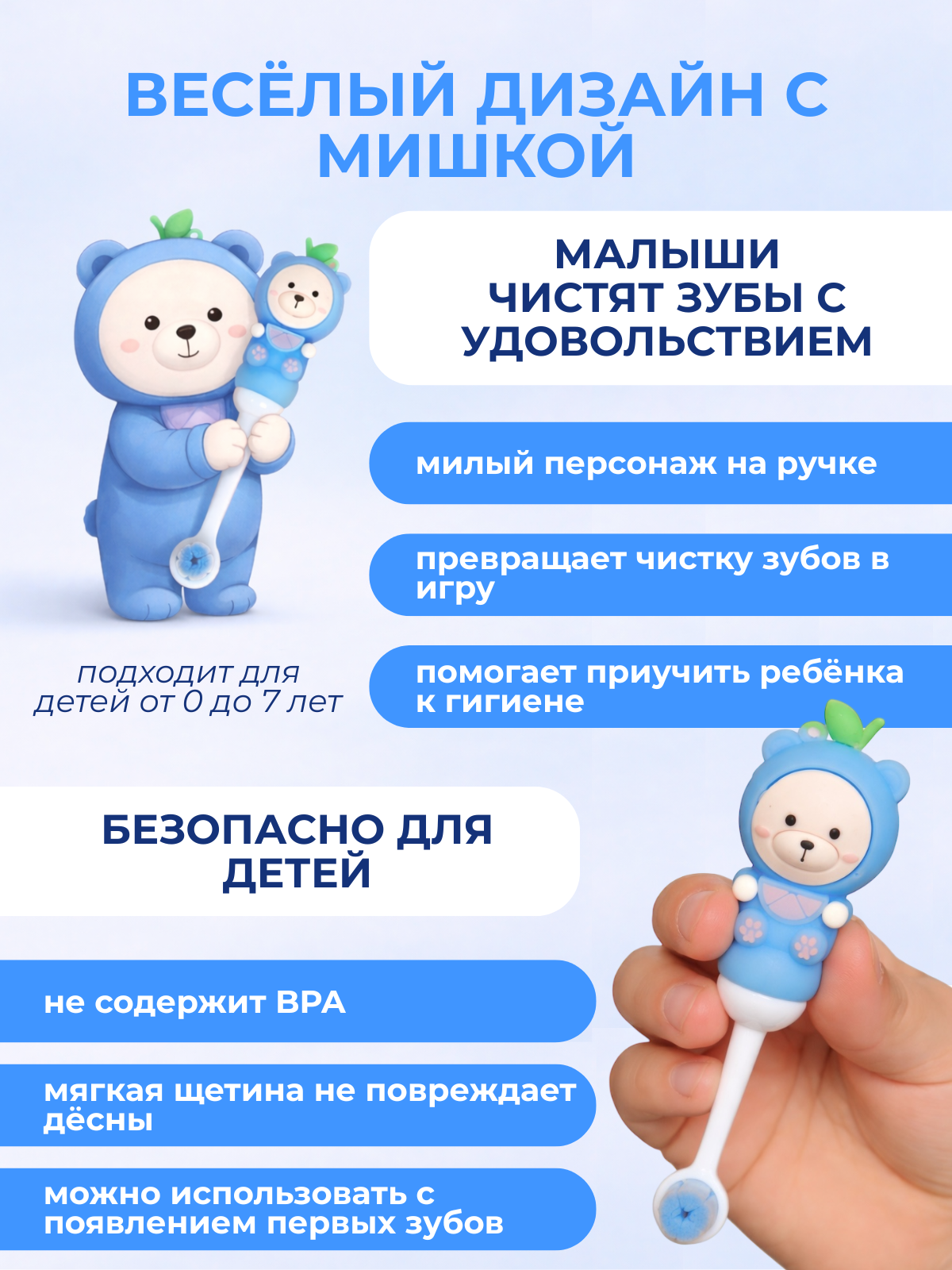 Зубная щетка классическая Чистый Зуб от 0 лет 1 шт. - фото 3