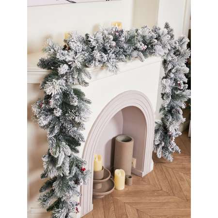 Гирлянда хвойная BINOSHE Glace Grande заснеженная 270 см