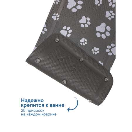 Коврик для ванны VILINA c присосками для животных 43х90 см. графит