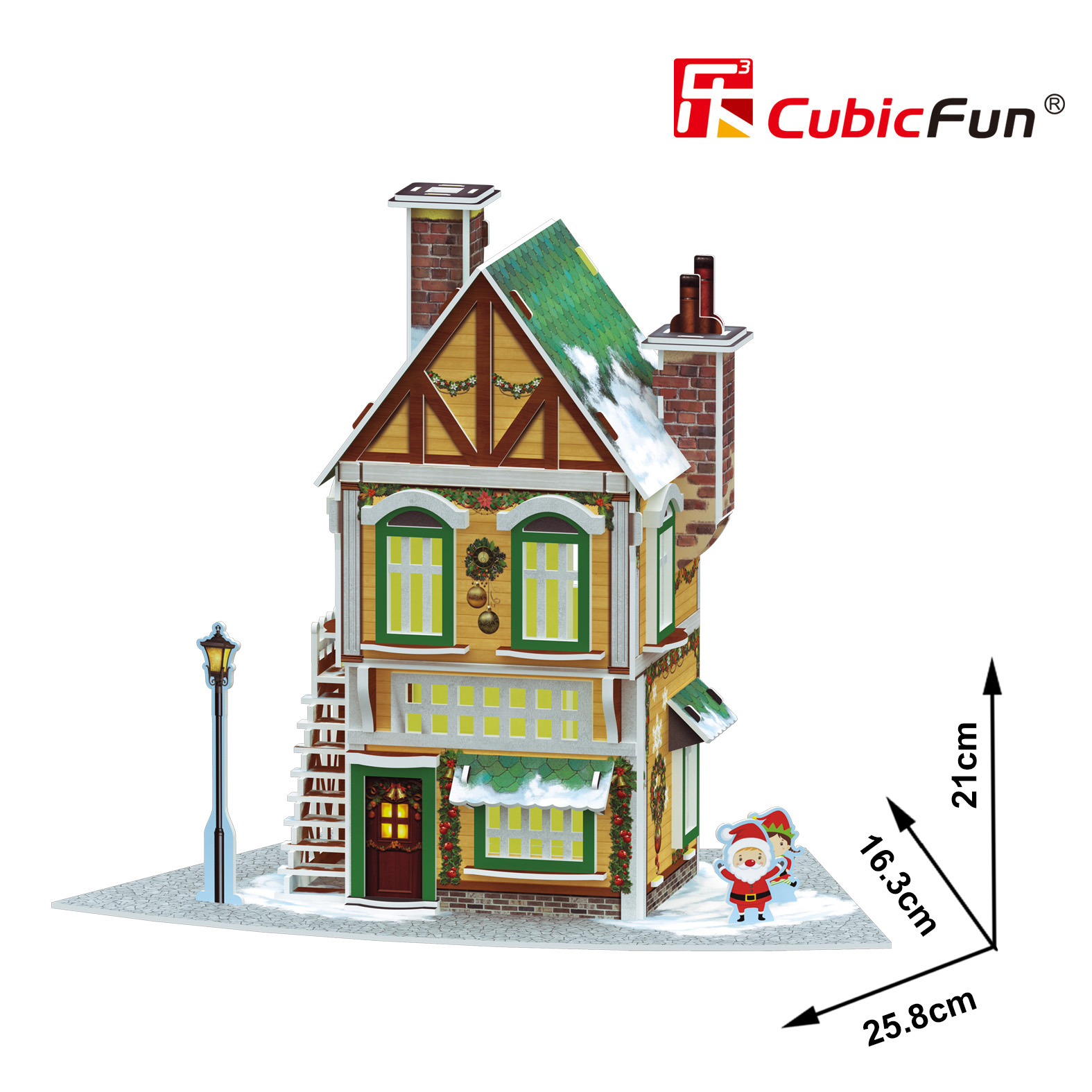 Пазл 3D CubicFun Новогодняя пекарня LED-свет - фото 1
