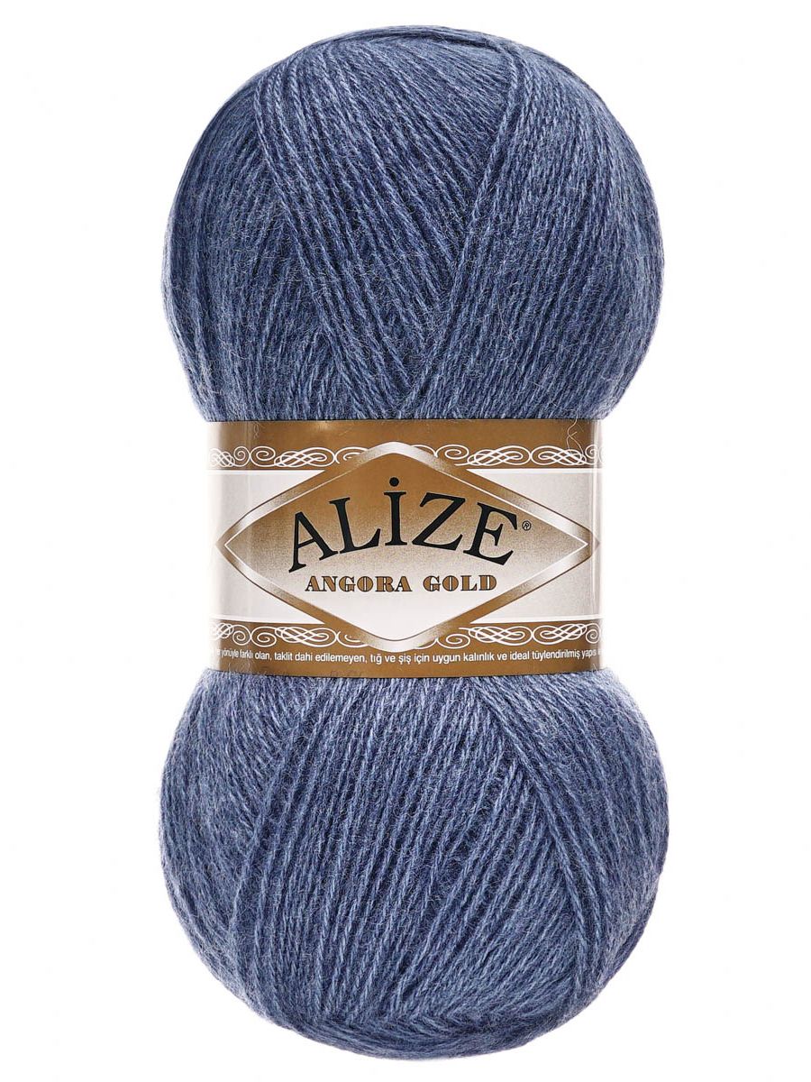 Пряжа Alize мягкая теплая для шарфов кардиганов Angora Gold 100г 550м 5 шт 203 джинс меланж - фото 4