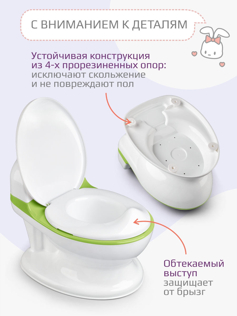 Горшок KidWick Панда музыкальный зеленый - фото 3