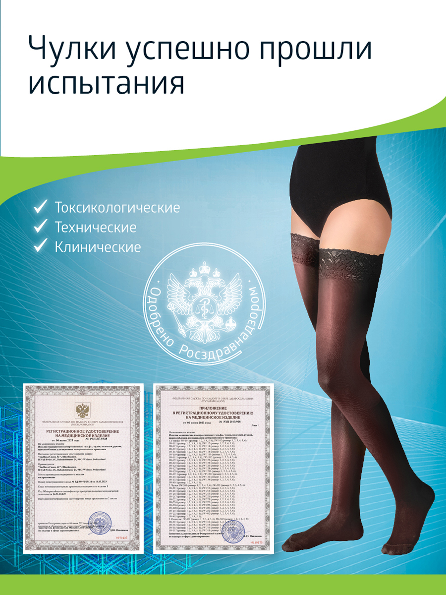 Чулки B.Well JW-212Nero - фото 14