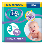 Подгузники Evy Baby M (5-9 кг) 90 шт.