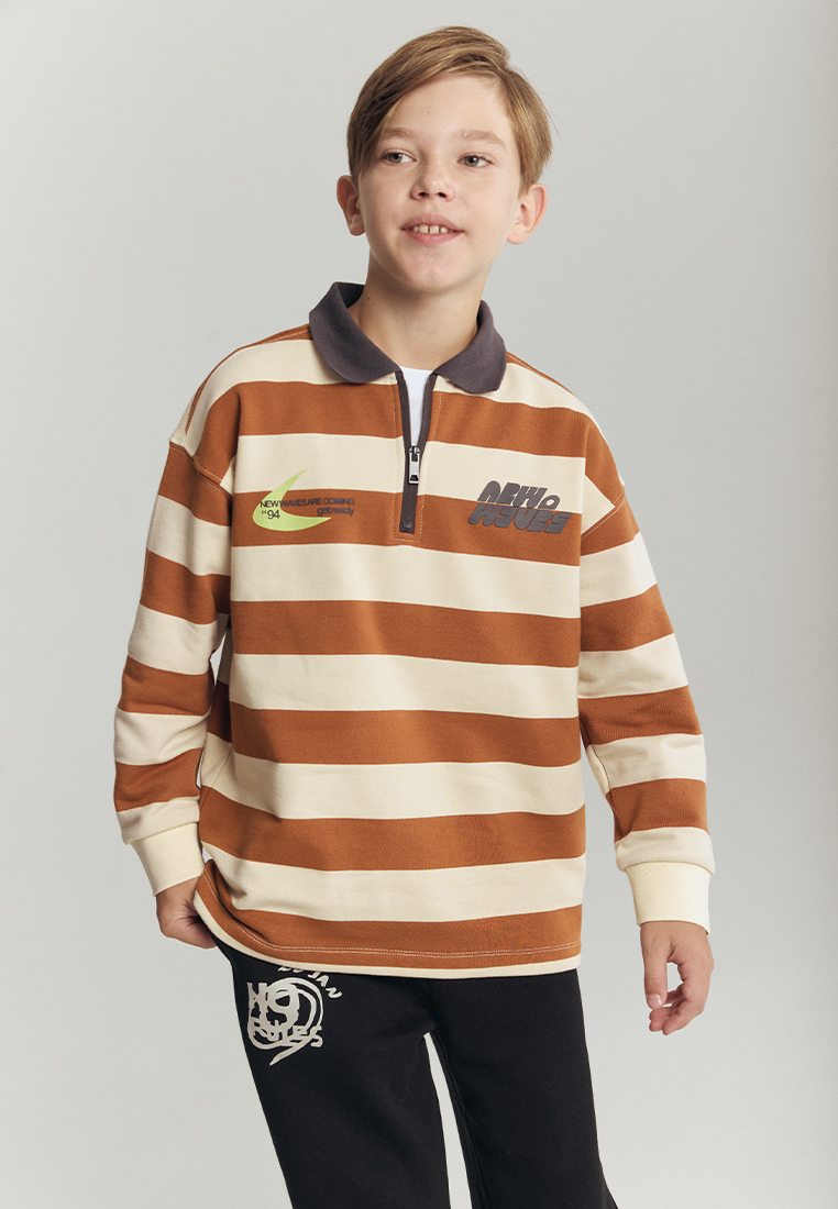 Cвитшот-поло artie W25K03T-1356M/Молочно-коричневый - фото 3