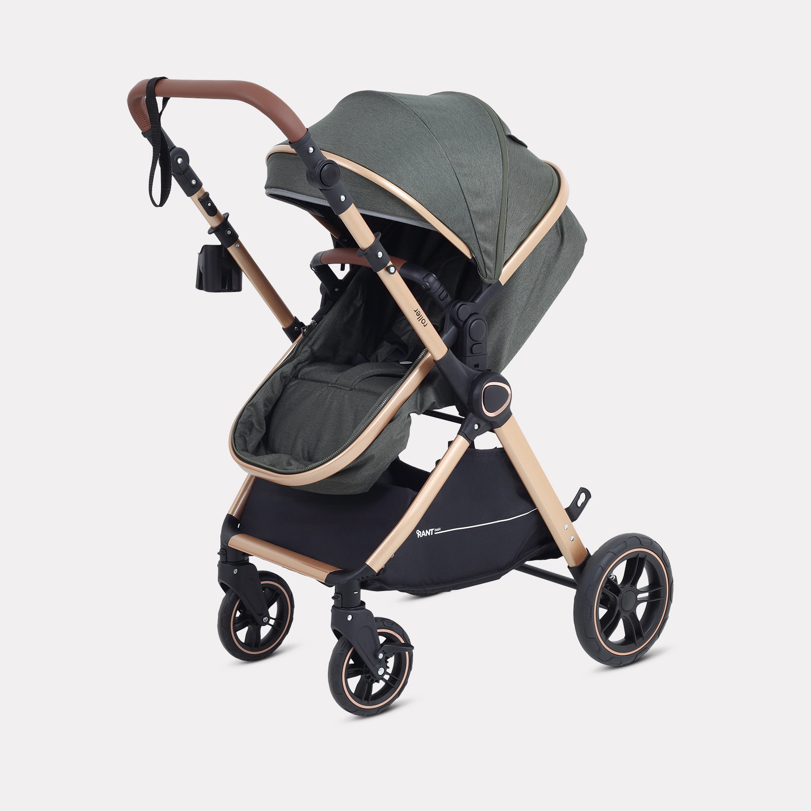 Коляска трансформер Rant Basic Roller Gold 2в1, olive зеленый - фото 10