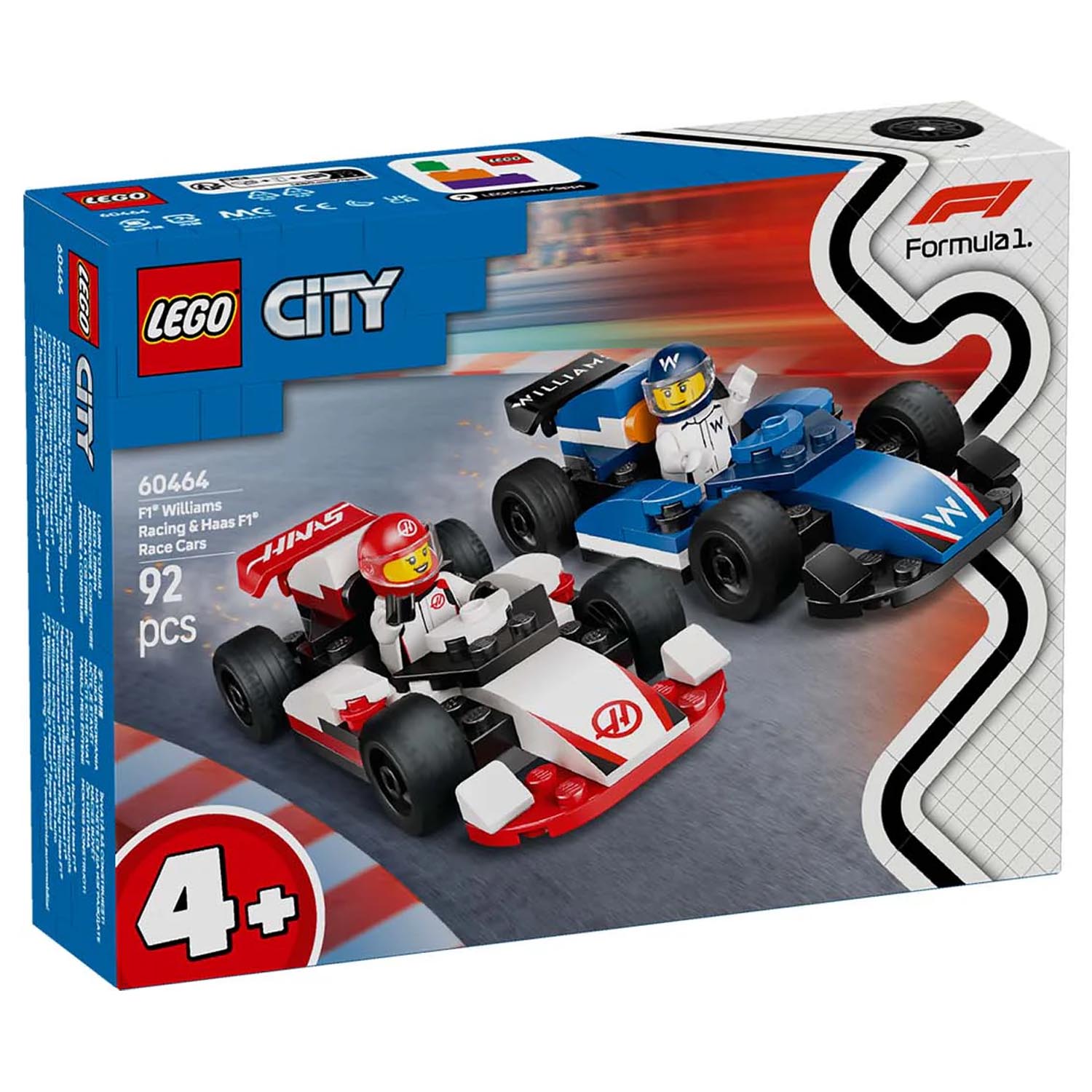 Конструктор LEGO City Машины Williams Racing и Haas 92 дет. - фото 8