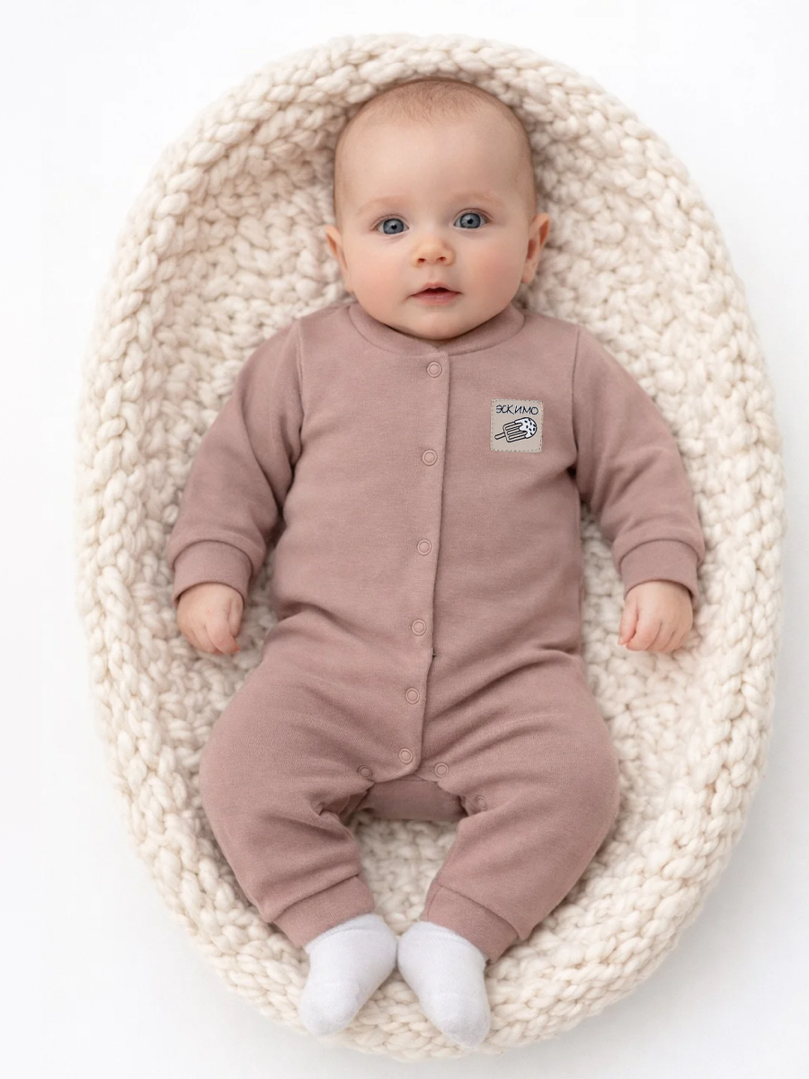 Изображение товара Комбинезон Эскимо 68 для малышей хлопковый с застежками снизу