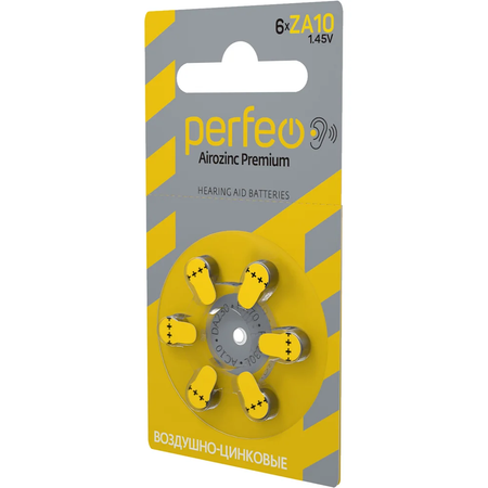 Батарейки Perfeo Za10 6bl Airozinc Premium 6 штук