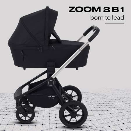 Коляска 2в1 MOWbaby Zoom silver black серый