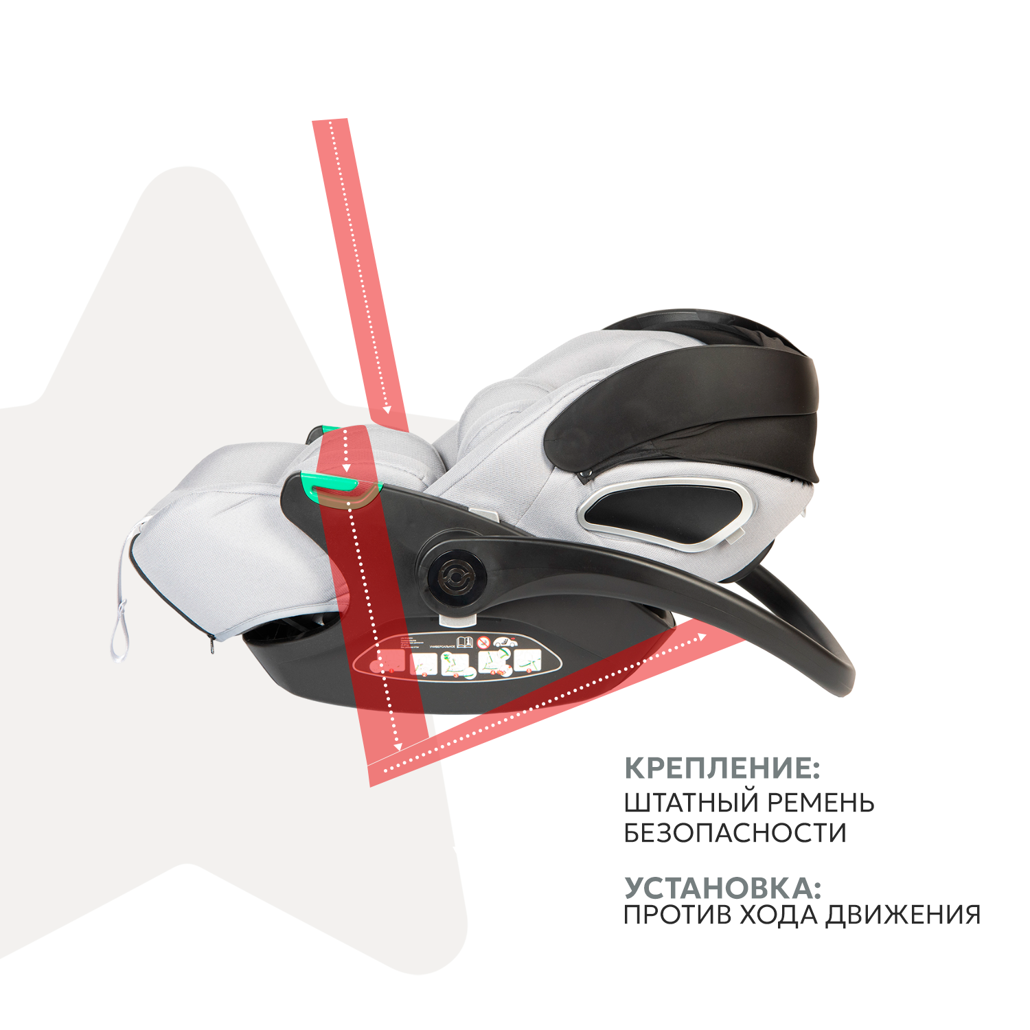 Автокресло Olsson B-Safe Grey 0+/1 (0-18 кг) серый - фото 5