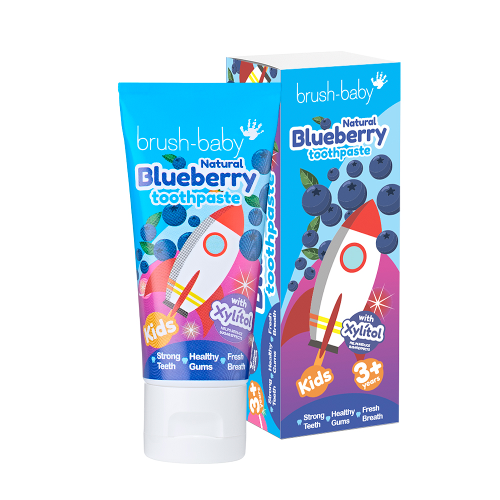 Изображение товара Детская зубная паста Brush-Baby Blueberry 3+ для защиты и укрепления молочных зубов