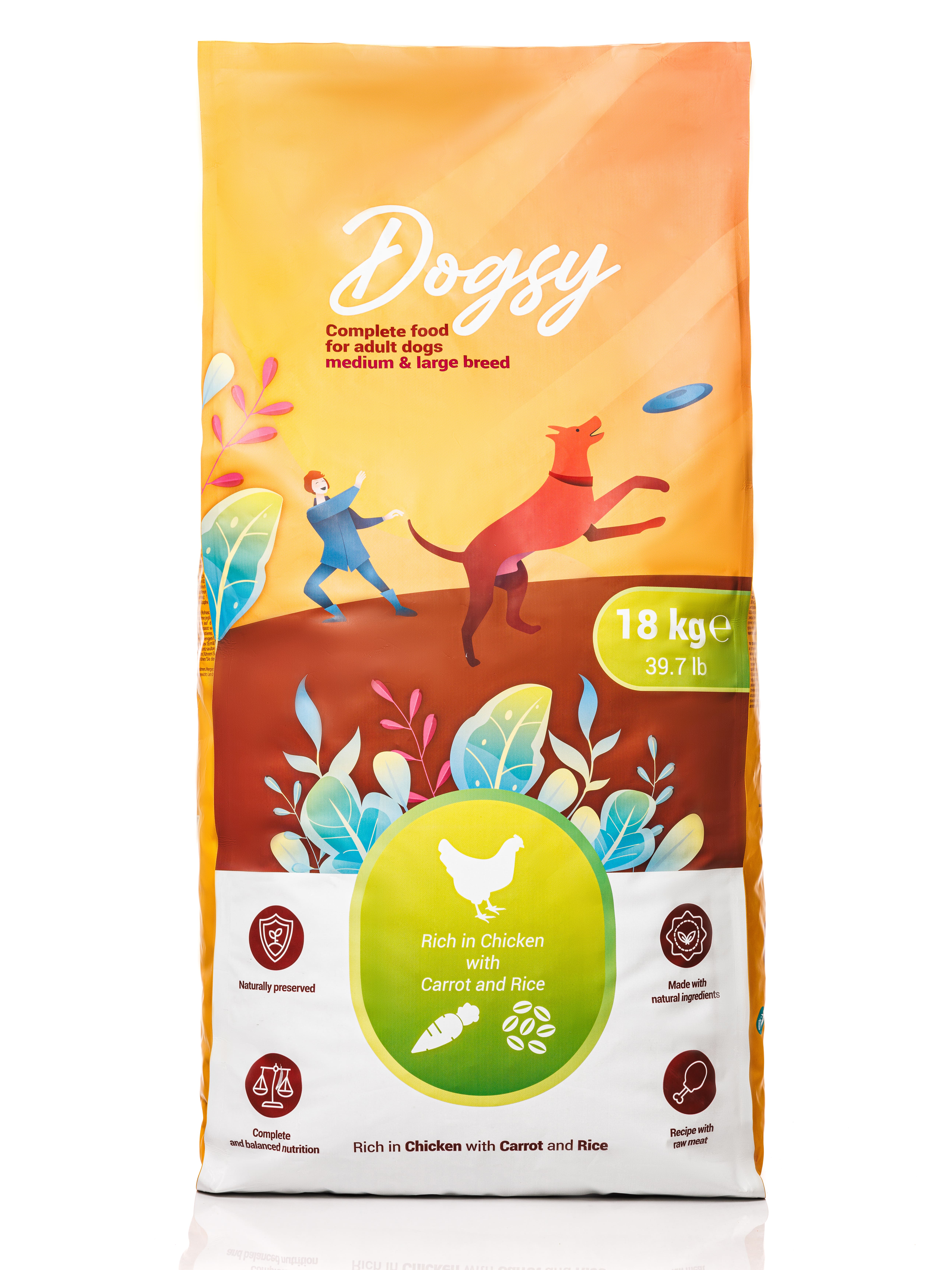 Корм сухой DOGSY с курицей рисом и морковью 18 кг - фото 2